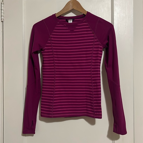 Magenta and pink striped Ivivva shirt - Picture 1 of 3